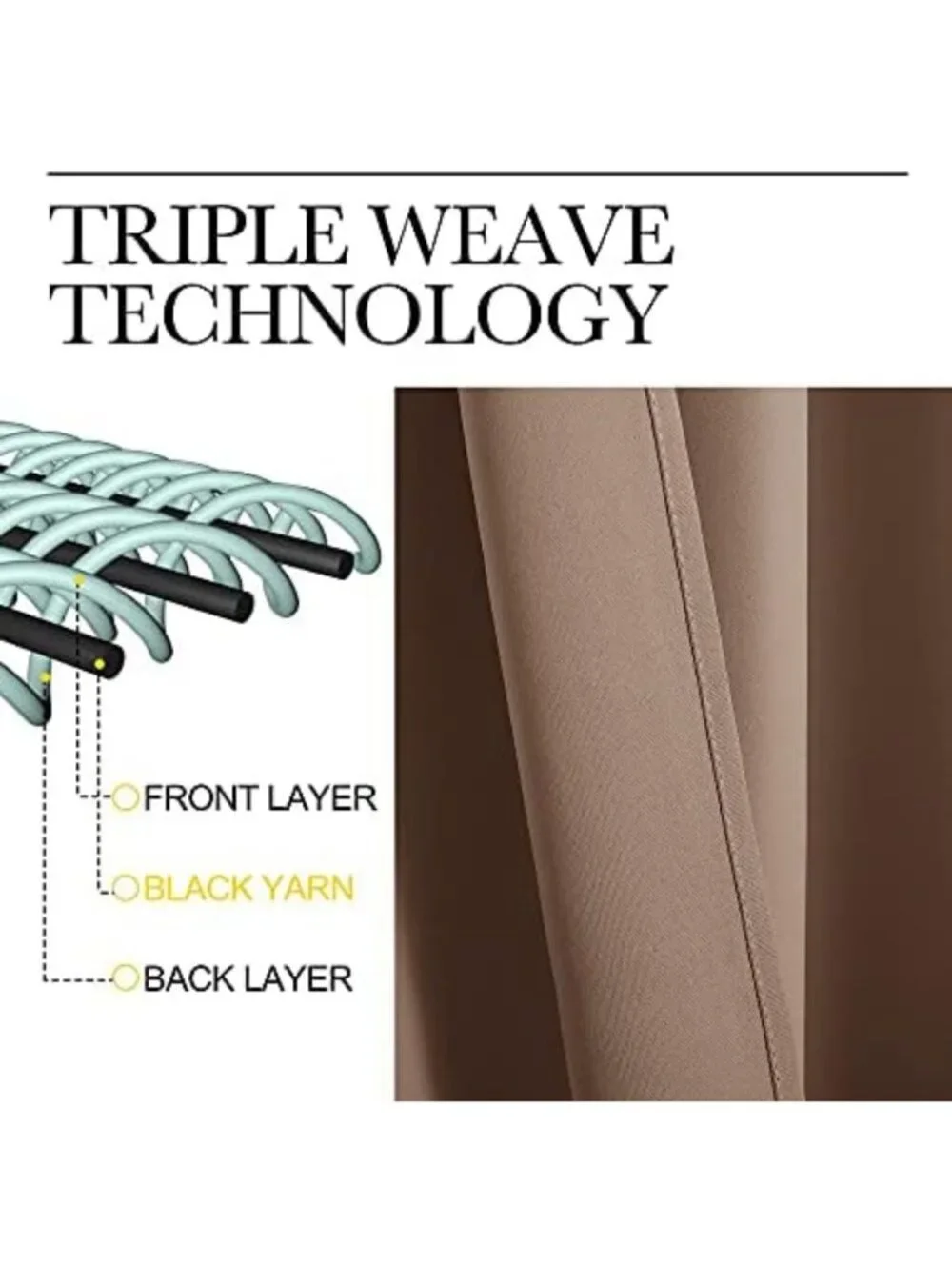 Thermal Insulated Blackout Curtains for Kitchen & Bedroom - Set of 2, 34